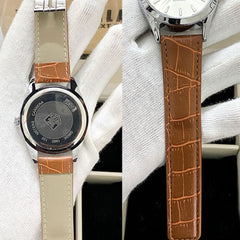 High Quality Top Brand - Day & Date Master Lock Leather Strap Watch
