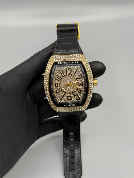 F. Muller Stone Black Leather Strap