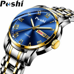 Poshi Stainless Steel Luxury Quartz Wrist Watch