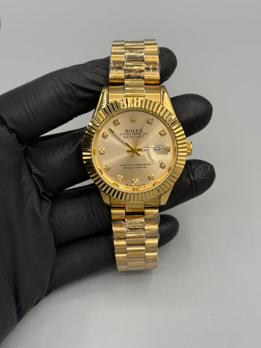 RLX Oysters Perpetual Datejust Gold Chain Watch