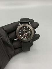 RLX Black Submariner With Rubber Strap Rotating Dial